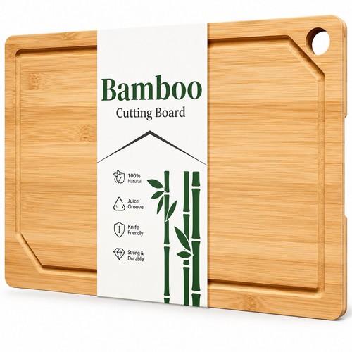 Organic bamboo chopping - chopping, board