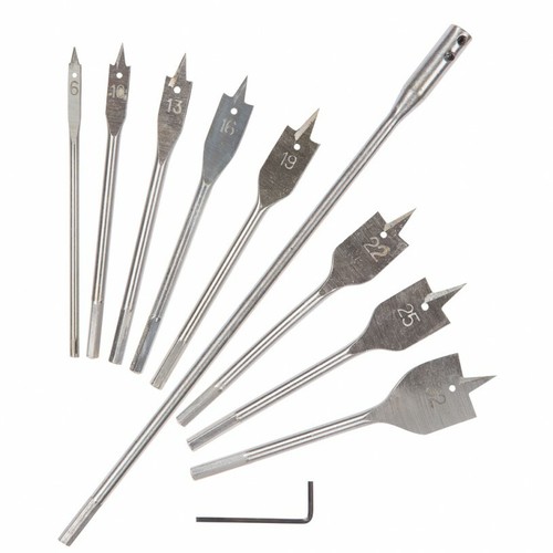 8pc flat wood bit - bit, set