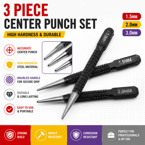 Steel centre punch set - pc,