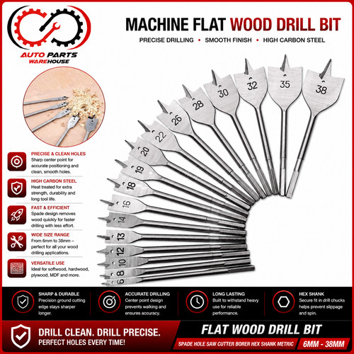 Flat wood drill - drill, hole